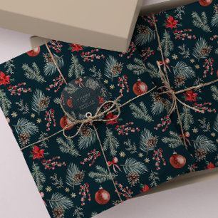 Winter Botanicals Coquette Bow Christmas Tissue Paper