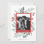 Winter Botanicals Elegant Christmas Photo<br><div class="desc">This completely customizable 1- photo holiday card features elegant hand-painted watercolor wintery botanicals that beautifully frame your photo. Comes with a matching pattern on the back and room to write a personalized message. This design is part of a collection. Original artwork by designer Nicole Barreto. Shop holiday cards and much...</div>