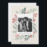 Winter Botanicals Elegant Christmas Photo Cards<br><div class="desc">This completely customizable 1- photo holiday card features elegant hand-painted watercolor wintery botanicals that beautifully frame your photo. Comes with a matching pattern on the back and room to write a personalized message. This design is part of a collection. Original artwork by designer Nicole Barreto. Shop holiday cards and much...</div>