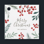 Winter Botanicals Elegant Holiday Christmas Favor Tags<br><div class="desc">Add a modern and stylish finishing touch to your giftwrap this holiday season with custom printed gift tags. Featuring our hand-drawn watercolor wintery botanicals in classic holiday colors. Instantly personalize with your own text using the template fields provided. Sure to make a striking and stylish statement this holiday season! This...</div>