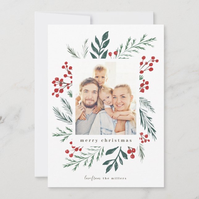 Winter Botanicals Elegant Holiday Christmas Photo (Front)