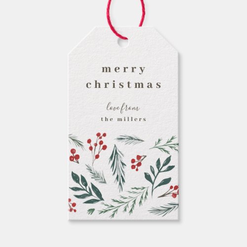 Winter Botanicals Elegant Holiday Christmas to Gift Tags