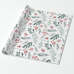 Winter Botanicals Elegant Holiday Wrapping Paper