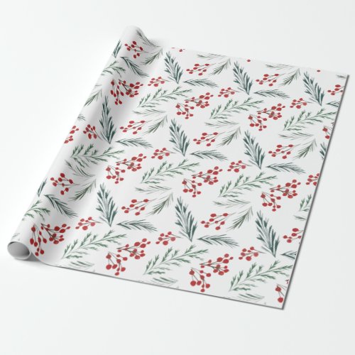 Winter Botanicals Elegant Holiday Wrapping Paper