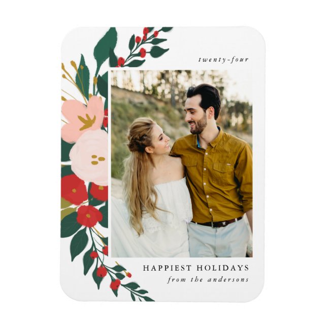 Winter Botanicals | Holiday Photo Magnet (Vertical)