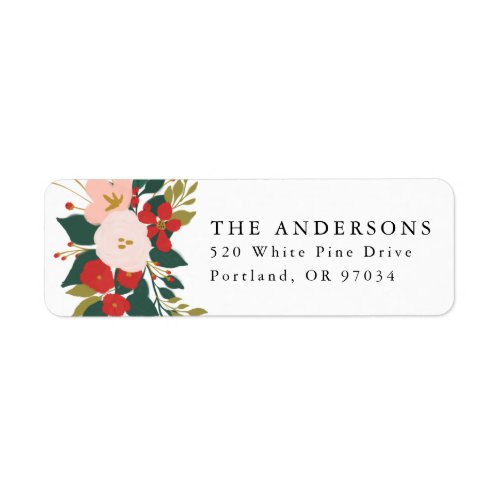 Winter Botanicals  Holiday Return Address Labels