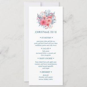 Winter Bouquet Christmas Dinner Menu Invitation