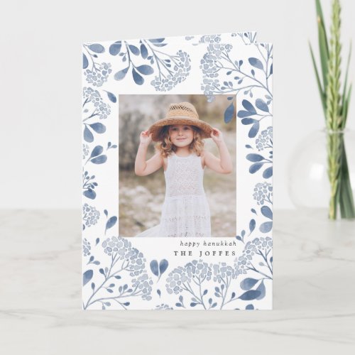 Winter Bouquet  Folded Hanukkah Photo Card