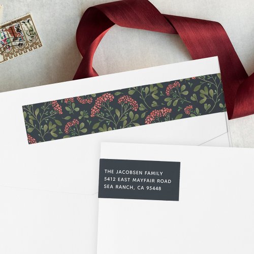 Winter Bouquet Wraparound Return Address Label