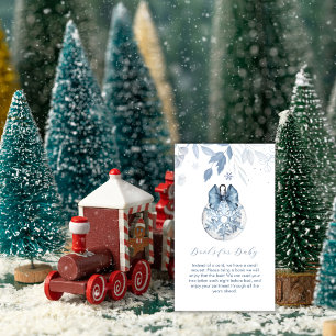 Winter Bow Snowflake Ornament Books Baby Shower Enclosure Card