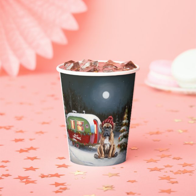 Winter Boxer Caravan Christmas Adventure Paper Cups (Insitu)