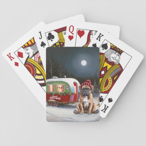 Winter Boxer Caravan Christmas Adventure Poker Cards