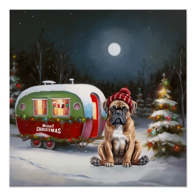 Winter Boxer Caravan Christmas Adventure Poster (Front)