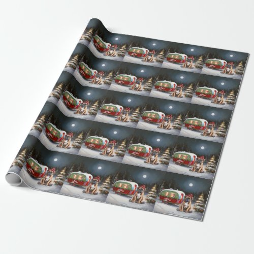 Winter Boxer Caravan Christmas Adventure Wrapping Paper