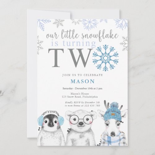 Winter Boy 2nd Birthday Invitation