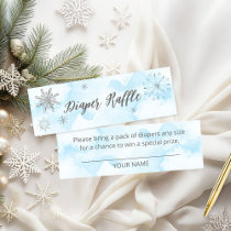 Winter Boy Baby Shower Diaper Raffle Mini Business Card