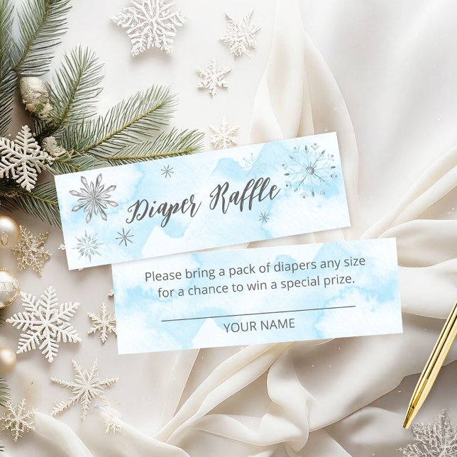 Winter Boy Baby Shower Diaper Raffle Mini Business Card (Creator Uploaded)