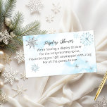 Winter Boy Baby Shower Display Shower Enclosure Card<br><div class="desc">Adorable calligraphy with snowflakes,  winter-themed baby shower diapper raffle cards. Easy to personalised with your details. Check the collection to find matching items as enclosure cards.</div>