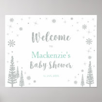 Winter Boy Baby Shower Welcome Party Sign