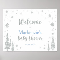 Winter Boy Baby Shower Welcome Party Sign