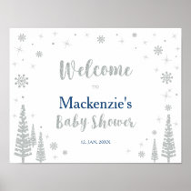 Winter Boy Baby Shower Welcome Party Sign