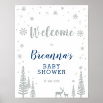 Winter Boy Baby Shower Welcome Party Sign