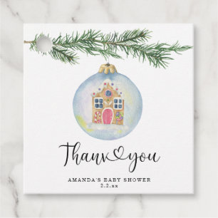 Winter branch - baby shower thank you favor tags