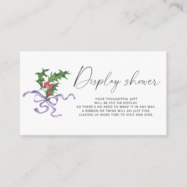  Winter branch Display shower Enclosure Card (Front)