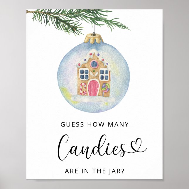 Winter branch - Guess how many candies Poster (Front)