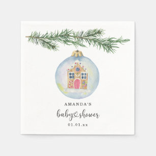 Winter branch with toy baby shower  napkins