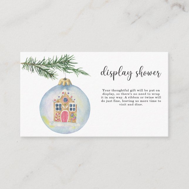 Winter branch with toy - display shower enclosure card (Front)