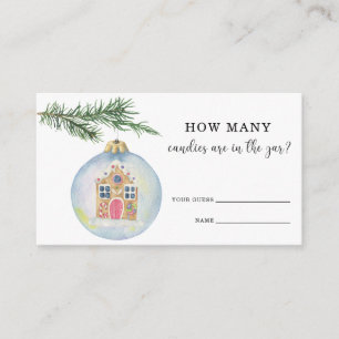 Winter branch with toy - guess how many candies enclosure card