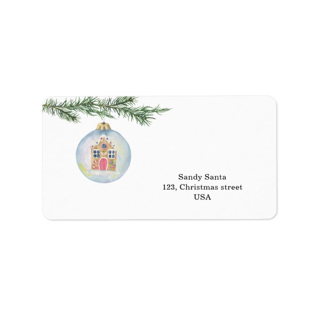 Winter branch with toy  label (Front)