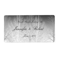 Winter Branches Black White Grey Water Label Shipping Label