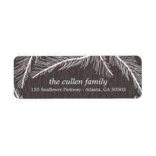 Winter Branches Holiday Return Address Labels