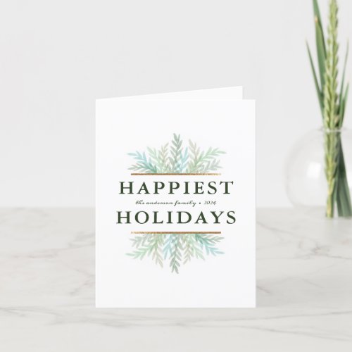 Winter Branches Modern Watercolor Folded Holiday Card