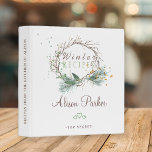 Winter branches wreath watercolor rustic recipes<br><div class="desc">Editable text winter recipes binder featuring rustic pine boughs, dried branches and winter nature elements on a simple clean white background. Insert your text in the spots! This recipe book can be a beautiful gift for your own kitchen or a keepsake personalized gift for someone special, anniversary, birthday, Christmas, bridal...</div>