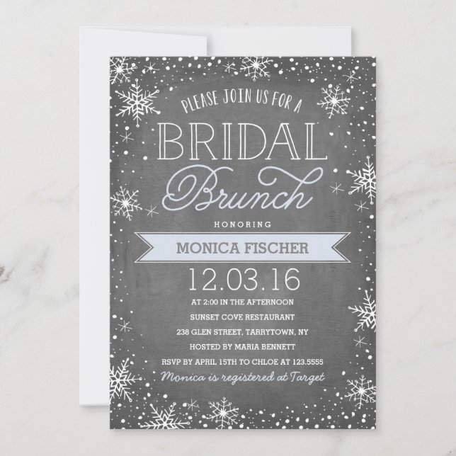 Winter Bridal Brunch Invitation (Front)