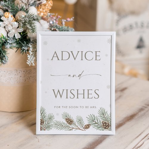 Winter Bridal Shower Advice and Wishes 