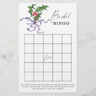 Winter bridal shower bingo game
