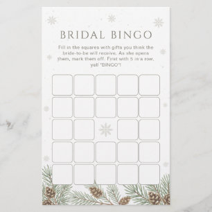 Winter Bridal Shower Bingo Game