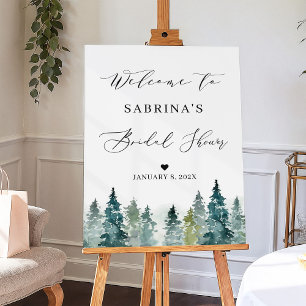 Winter Bridal Shower Chic Forest Pine Tree Welcome Foam Board