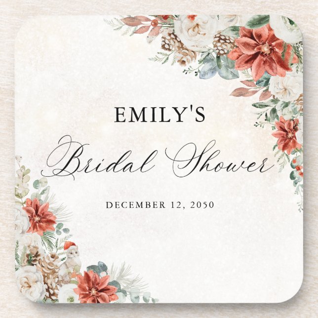 Winter Bridal Shower Coaster (Front)