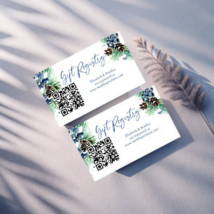 Winter bridal shower gift registry enclosure card