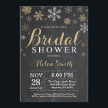 Winter Bridal Shower Gold and White Snowflake Invitation<br><div class="desc">Winter Bridal Shower Invitation. Gold and White Snowflake. Christmas Holiday Bridal Shower Invite. Chalkboard Background. For further customization,  please click the "Customize it" button and use our design tool to modify this template.</div>