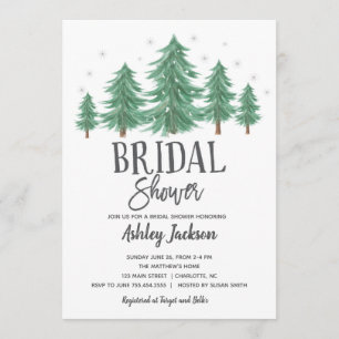 winter bridal Shower Greenery Woods Invitation