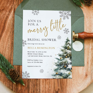 Winter Bridal Shower Invitation, Christmas Bridal Invitation