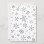 Winter Bridal Shower Invitation Gray Snowflake (Back)