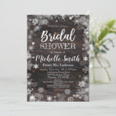 Winter Bridal Shower Invitation, Rustic Bridal Invitation (Standing Front)
