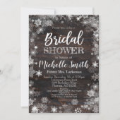 Winter Bridal Shower Invitation, Rustic Bridal Invitation (Front)